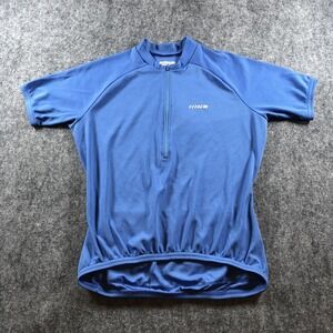 Vintage Hind Cycling Jersey Women's Large Blue USA Made Half Zip Bike